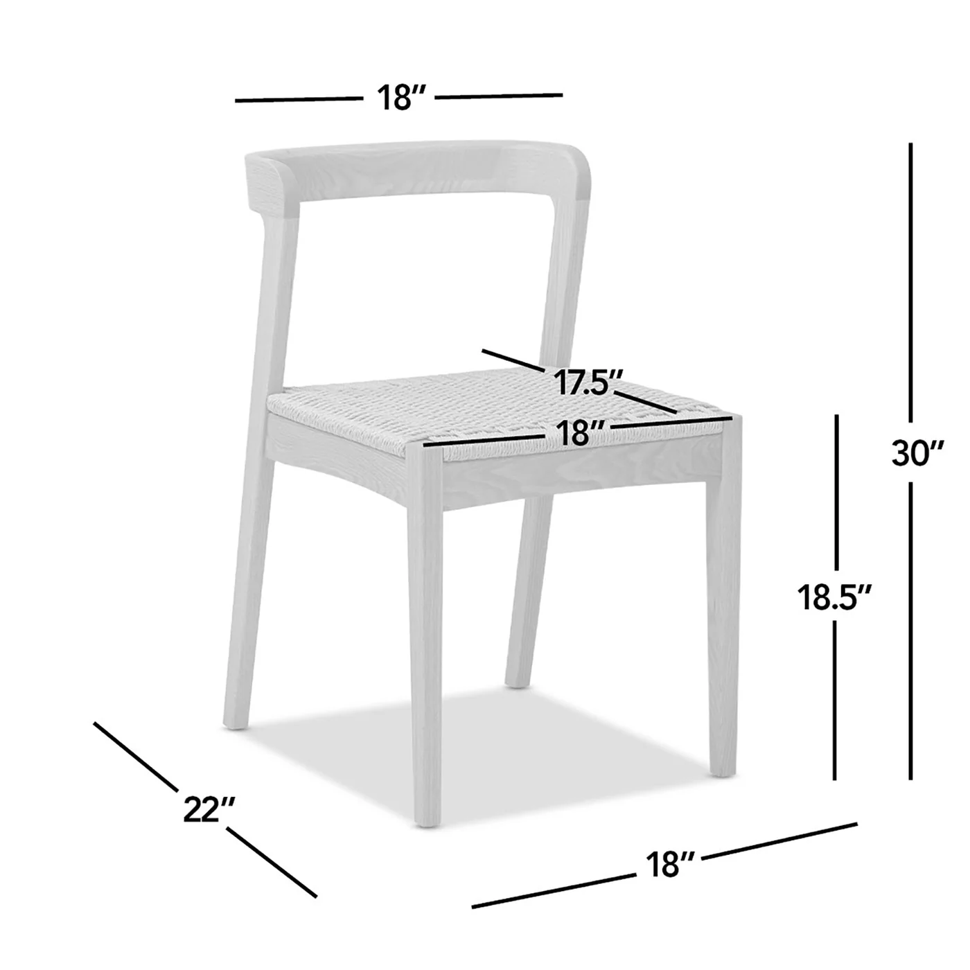 Capri Woven Seat Oak Wood Dining Chair