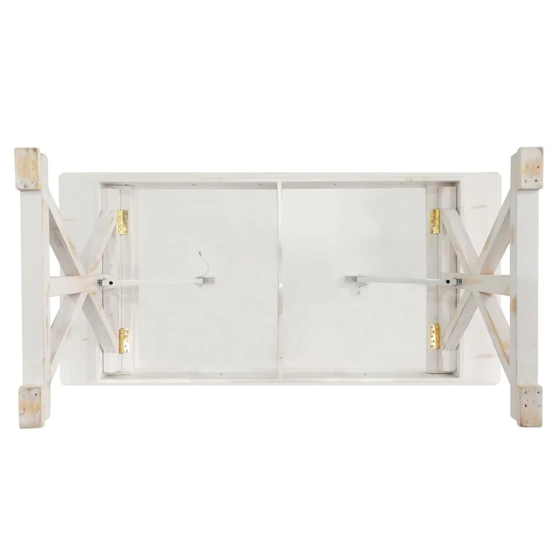 7' x 40 Rectangular Antique Rustic Solid Pine Folding Dining Table