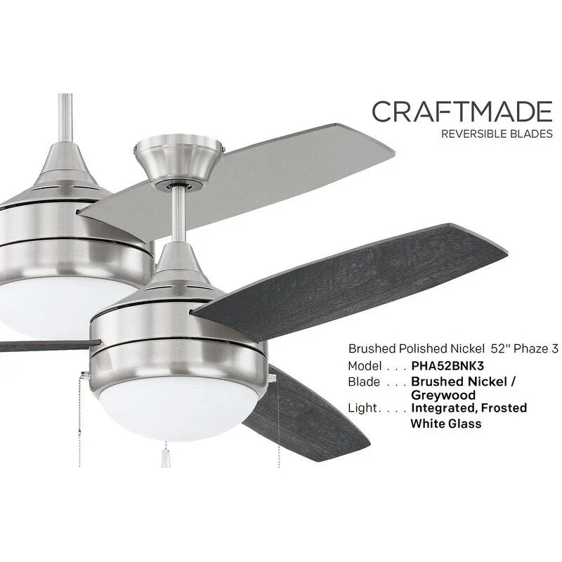 Craftmade Phaze 3 52  3 Blade LED Ceiling Fan