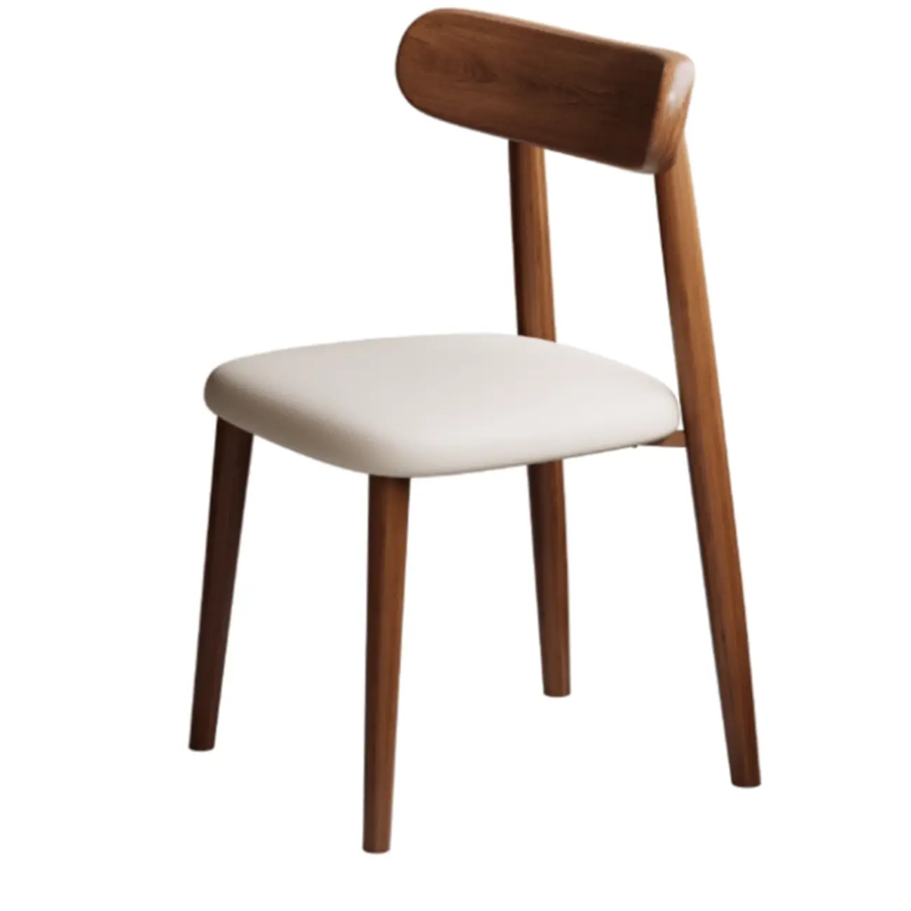 Modern Armless Leather Dining Chair with Low Back