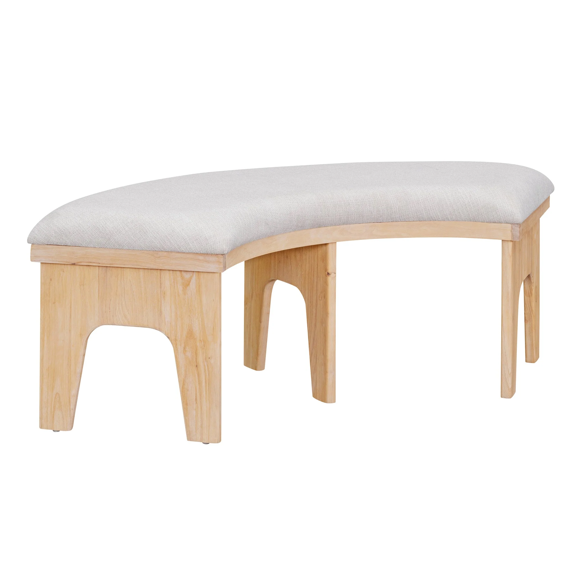 Walker Edison | Charming 5-Piece Rustic Round Dining Set with Chairs and Curved Bench