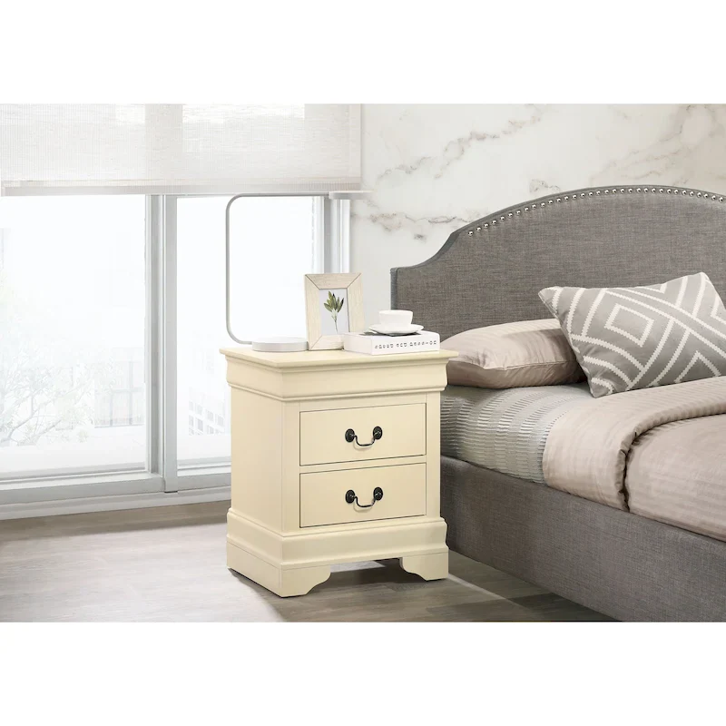 Louis Phillipe Traditional 2-drawer Wood Nightstand