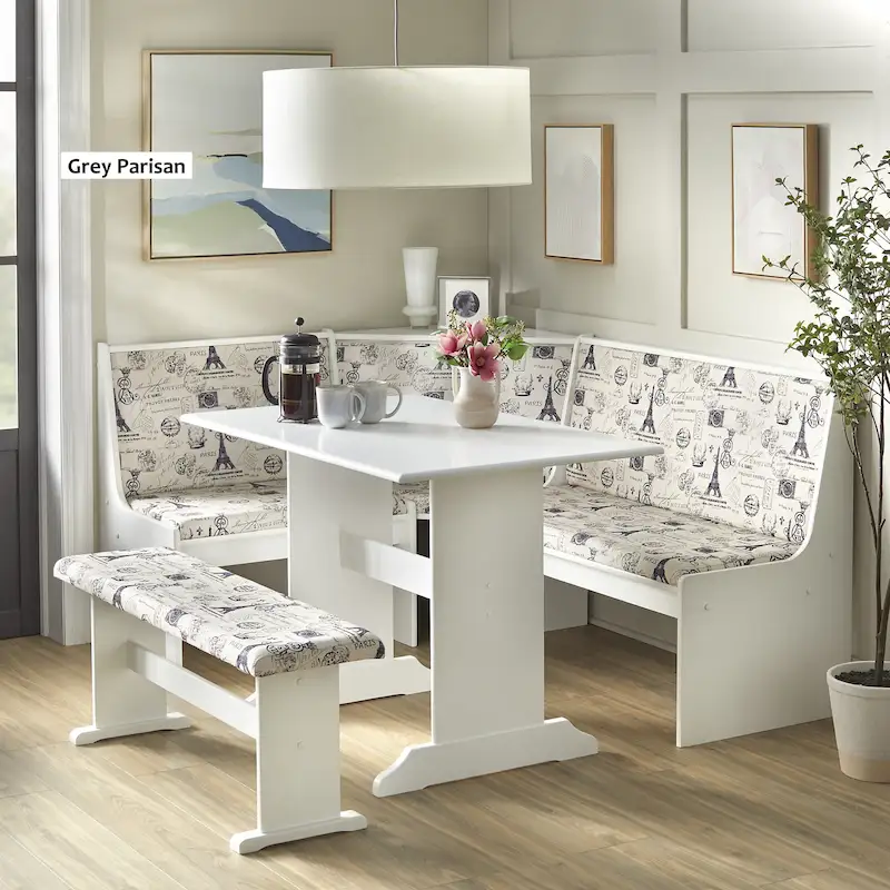 Simple Living 3-piece Lacey Upholstered Nook Set