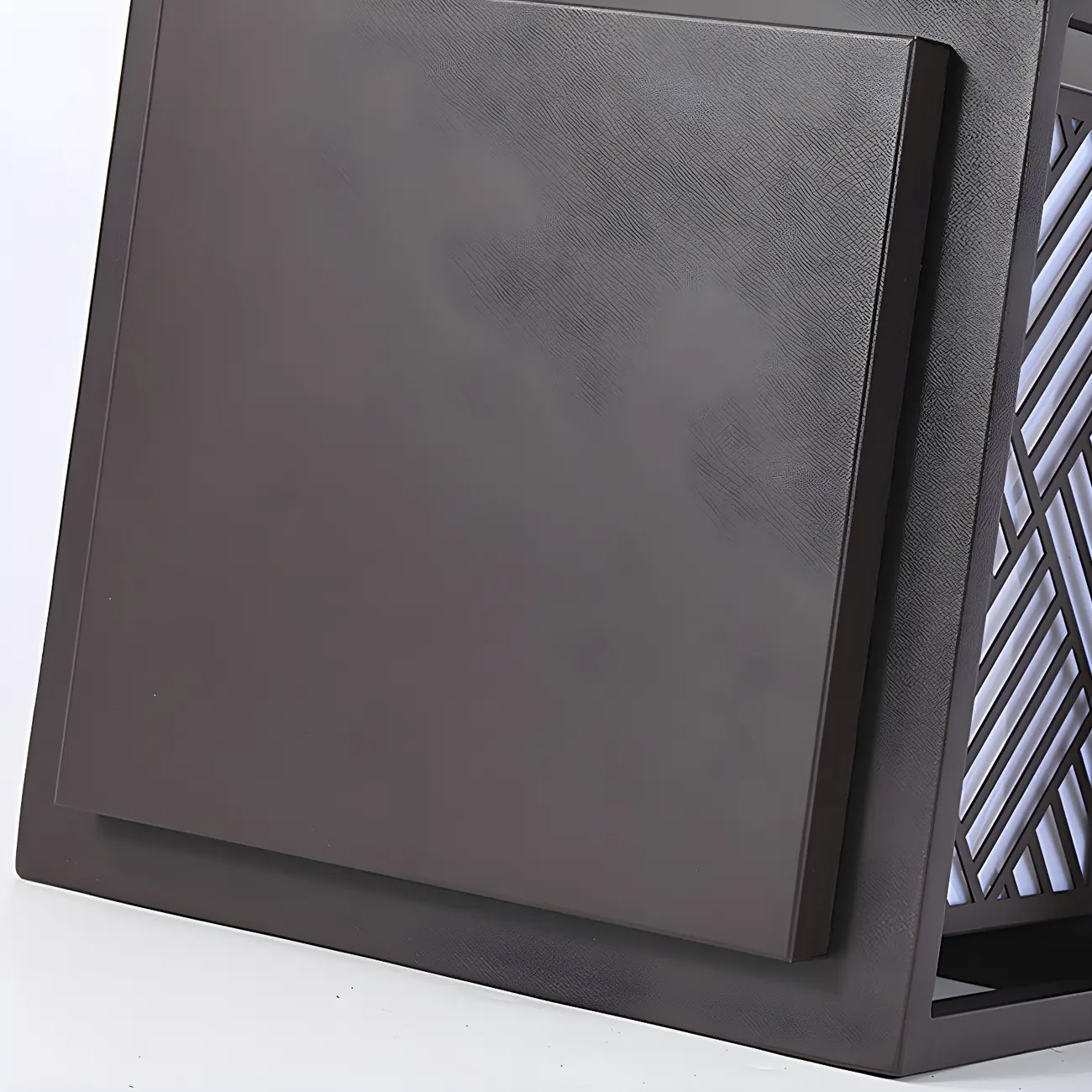 Cubic Metal Post Cap Light with Geometric Pattern Shade