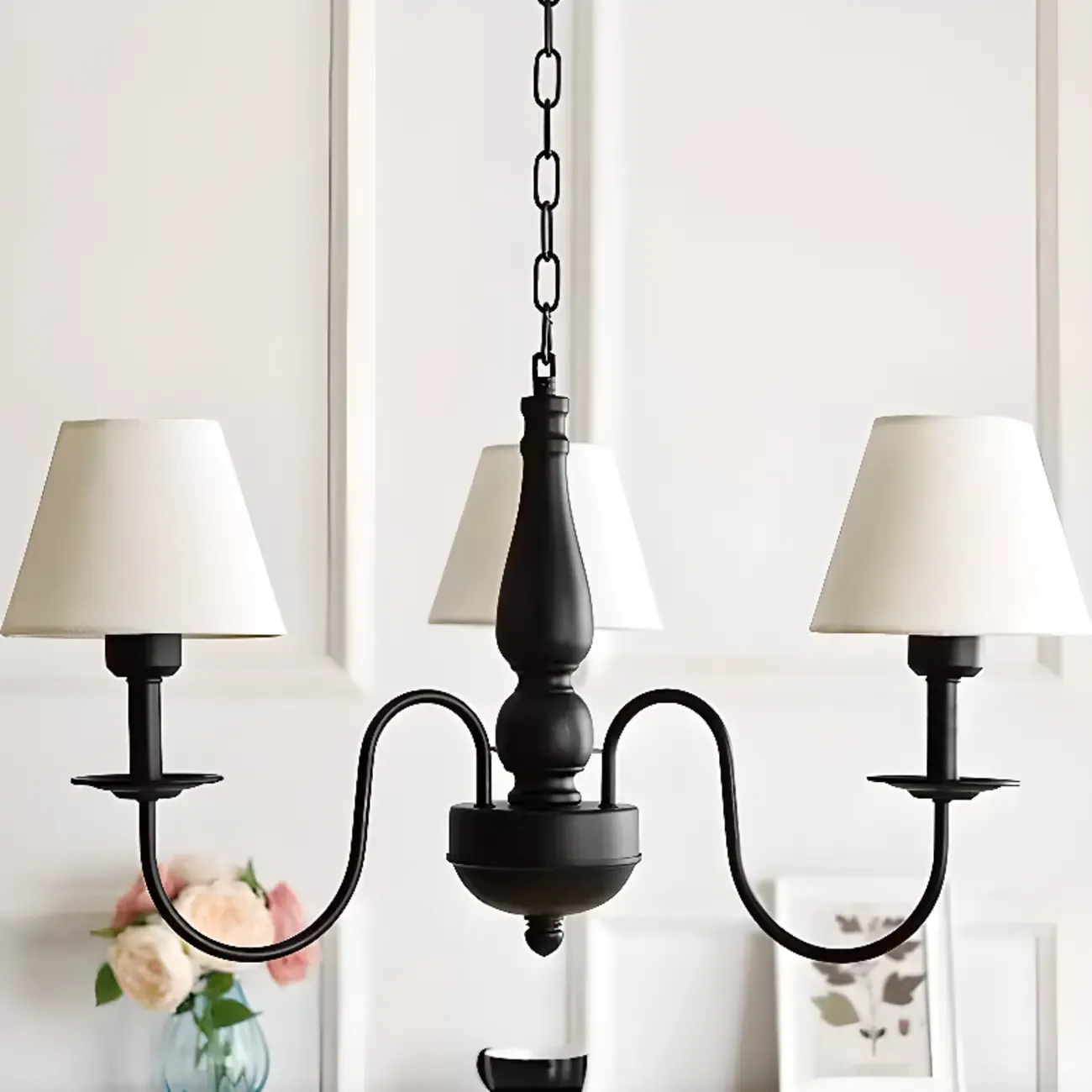 3-8 Lights Modern Classic Metal and Fabric Chandelier Light
