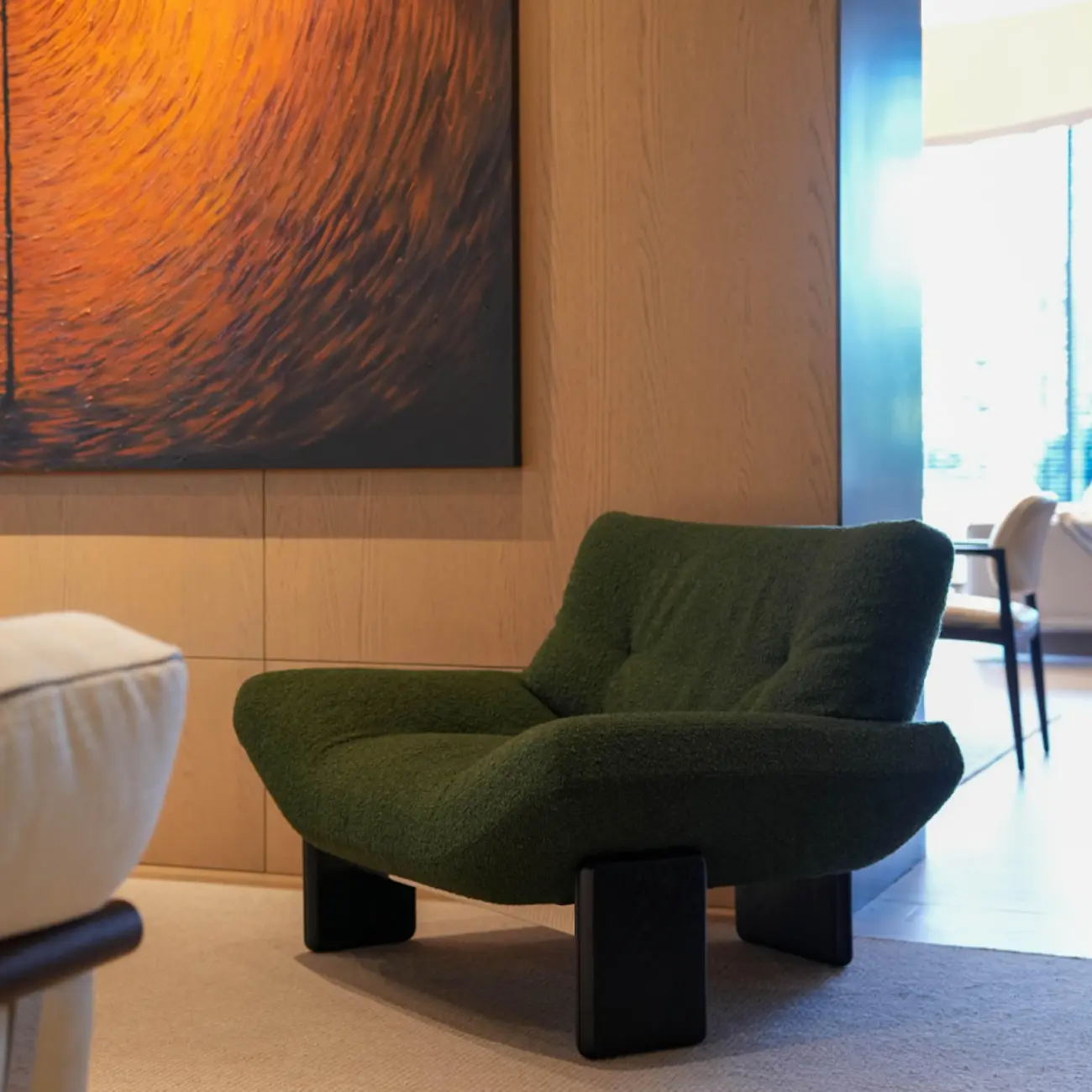 Modern Trufted Back Side Chair Loop Yarn Living Room