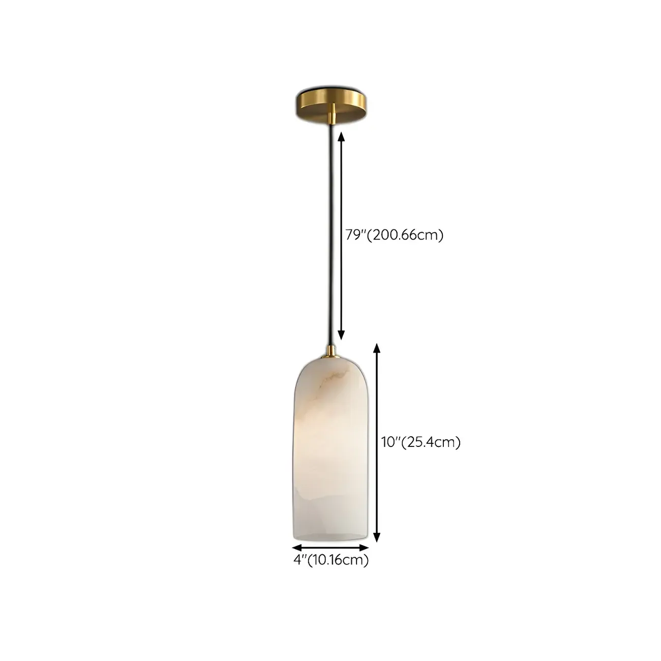 Modern Gold Bell Alabaster Adjustable Pendant Light