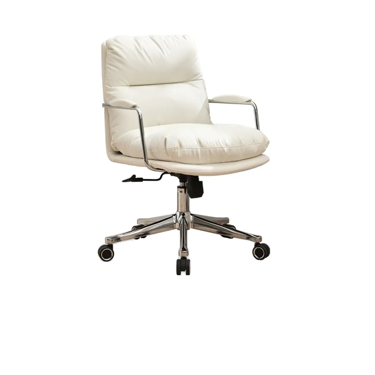 Modern Leather Mid-Back Ergonomic Swivel Office Chair