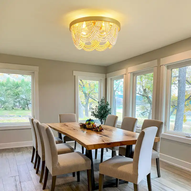 20  Boho Crystal Ceiling Fans with Lights Flush Mount