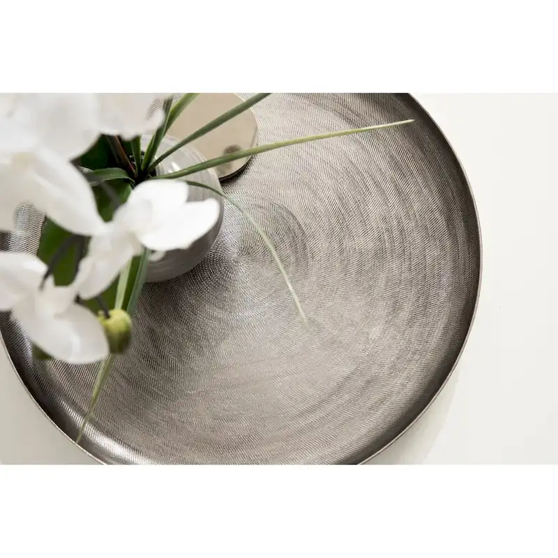 Kate and Laurel Stovring Round Metal Tray - 16  Diameter