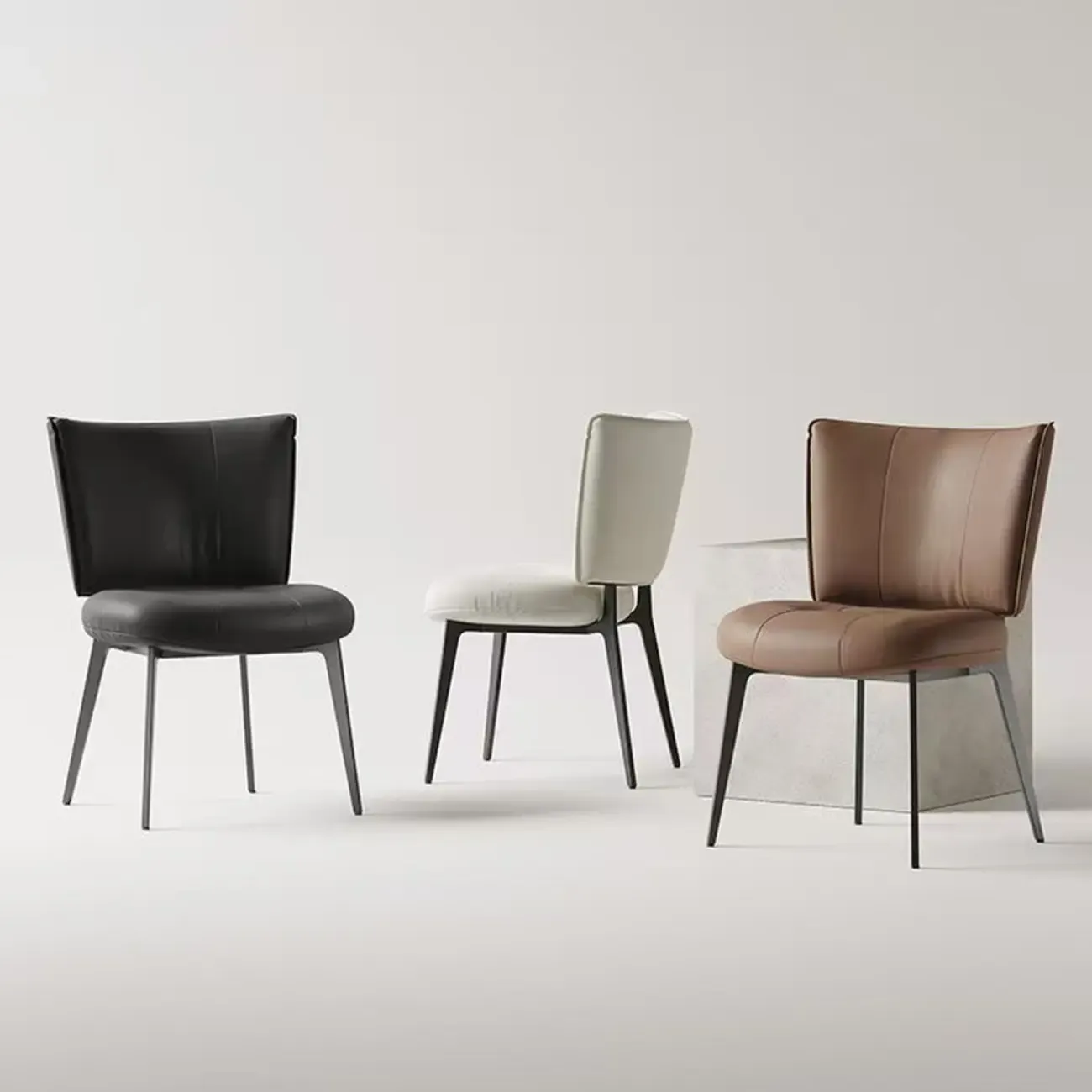 Urban Chic Curved Back Upholstered Trufted Dining Chairs