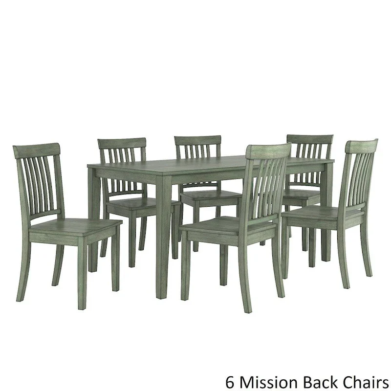 Wilmington II 60-Inch Rectangular Antique Sage Green Dining Set by iNSPIRE Q Classic