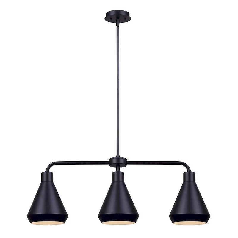 Byck 3 Light Pendant, Black Finish