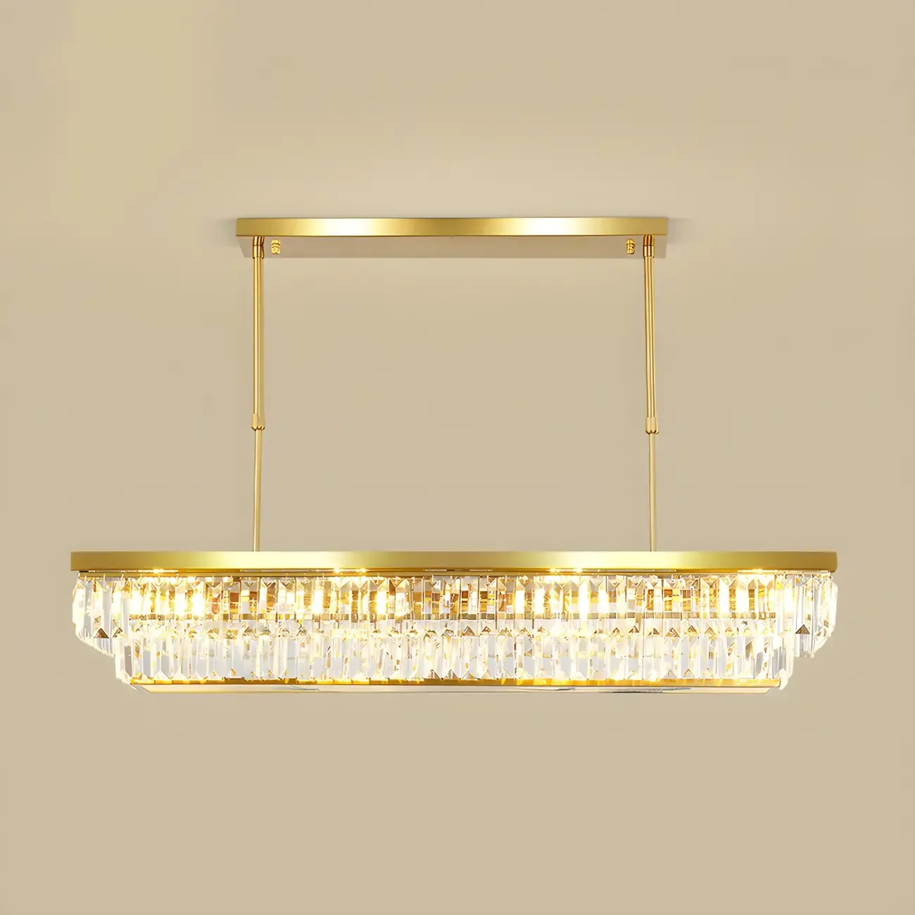 Modern Adjustable Crystal Pendant Light in Gold