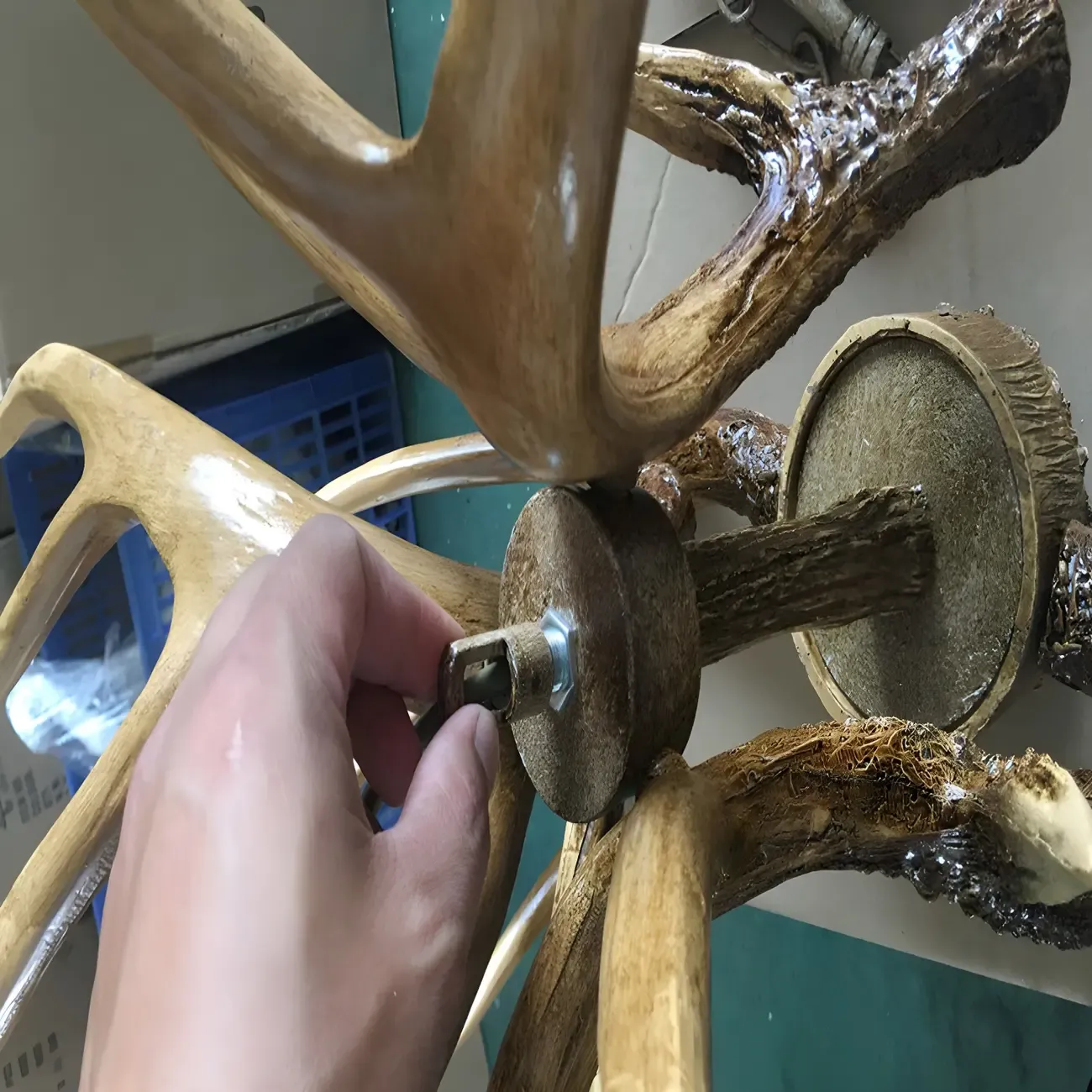 Rustic Large Antler Candelabra Chandelier with 2 Tiers