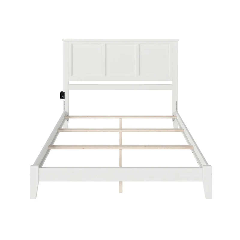 Madison Queen Foundation Bed Frame in White