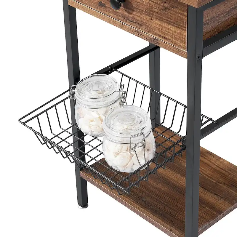 VELCEO 1-Drawer Modern Nightstands with Removable Basket(Set of 2)