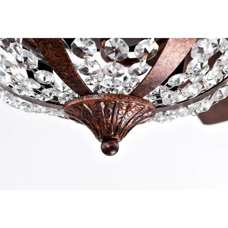 Chandler 52 Inch Antique Copper Finish Crystal Ceiling Fan with Remote