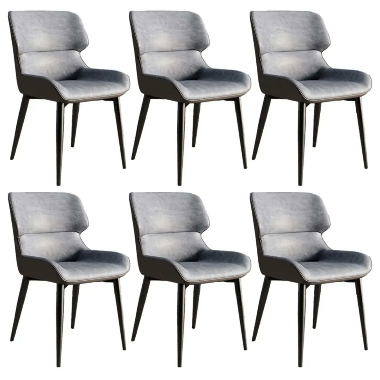 Leather Low Solid Back Armless Dining Side Chair