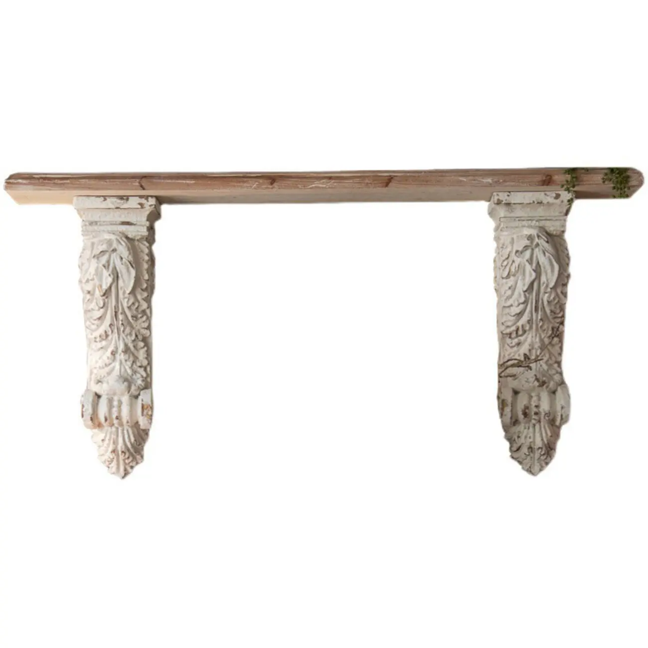 Rustic Wooden Console Table with Drawers and Trims