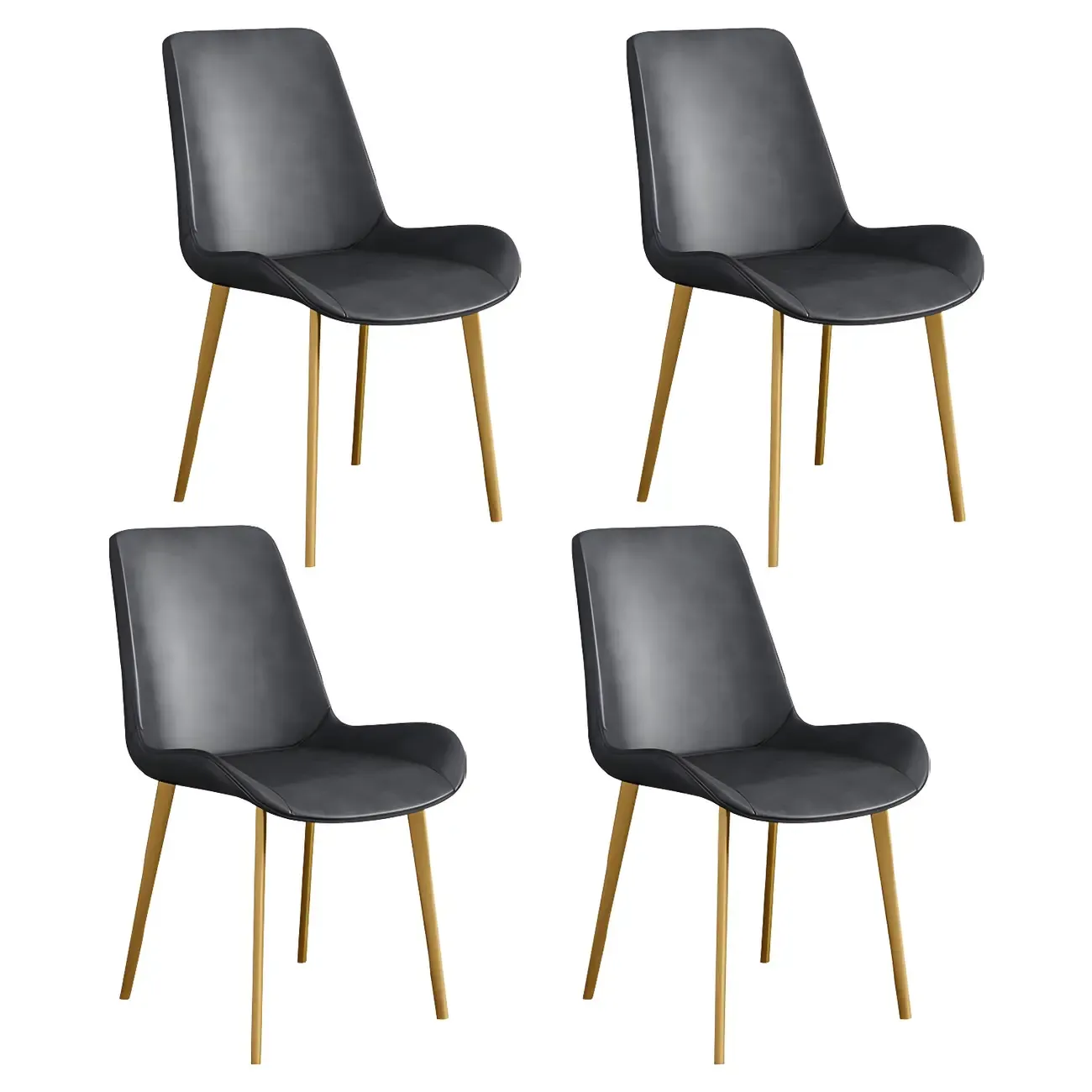 Sloped Armless Leather Upholstered Parsons Dining Chair