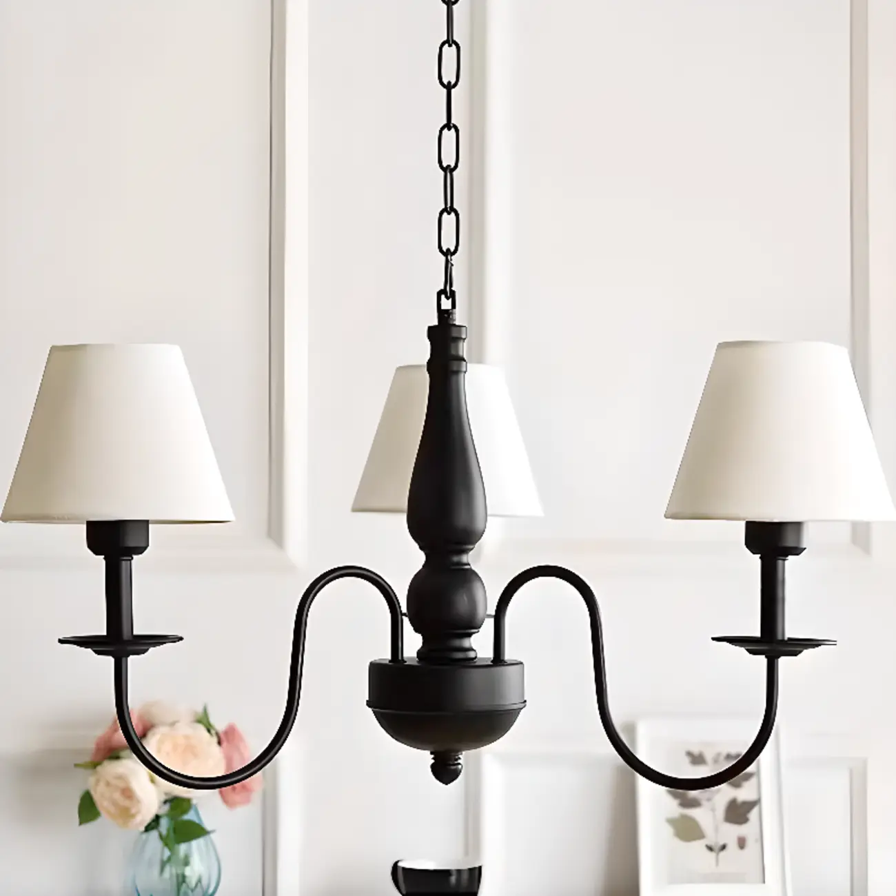 3-8 Lights Modern Classic Metal and Fabric Chandelier Light