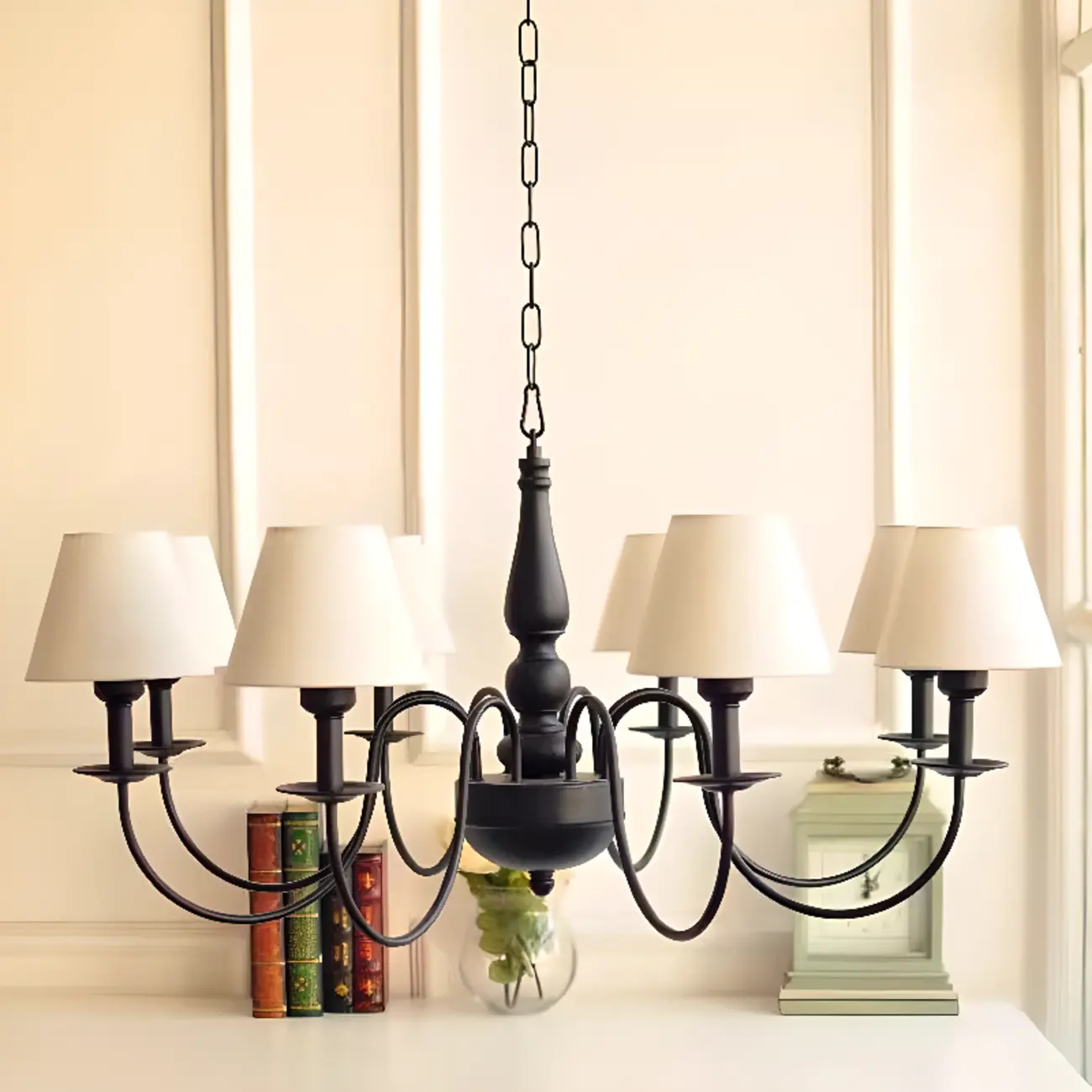 3-8 Lights Modern Classic Metal and Fabric Chandelier Light