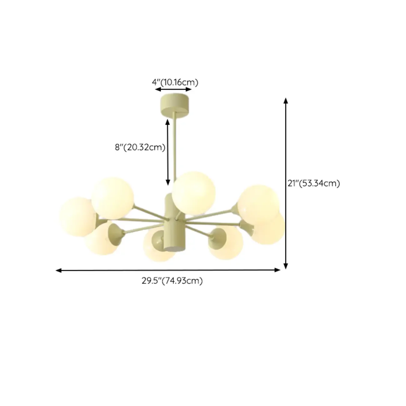 8-Light Modern Glass Globe Chandelier with Adjustable Design