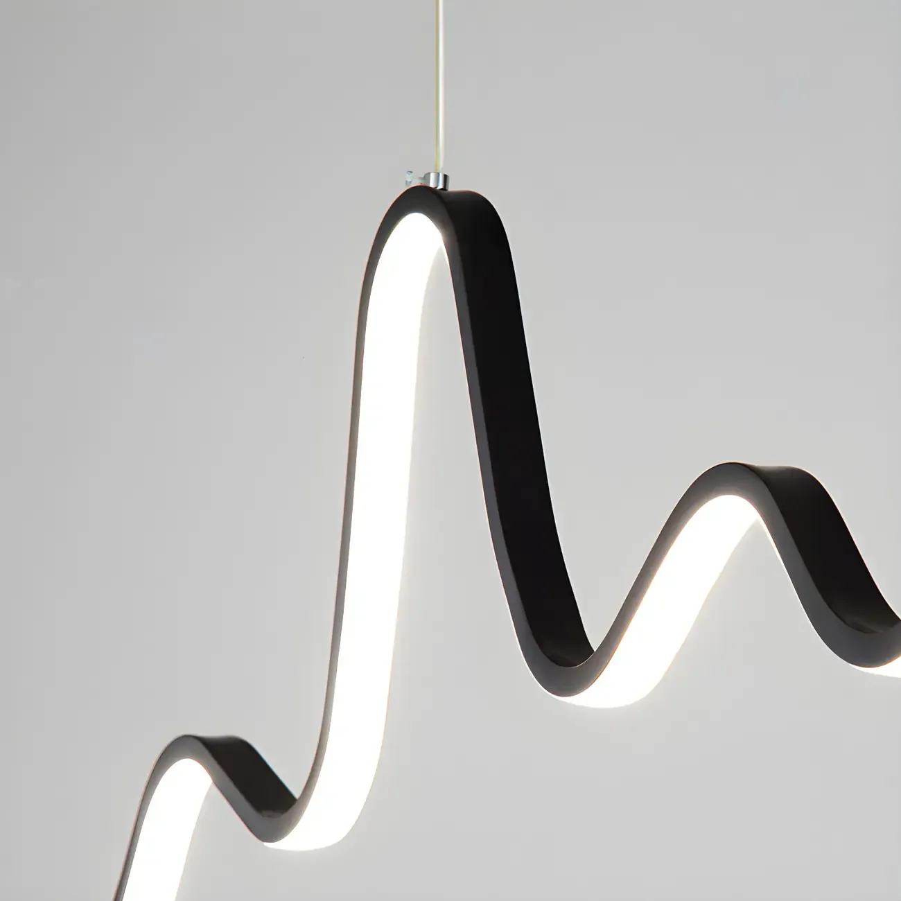 Artistic Black Linear Adjustable Island Pendant Light