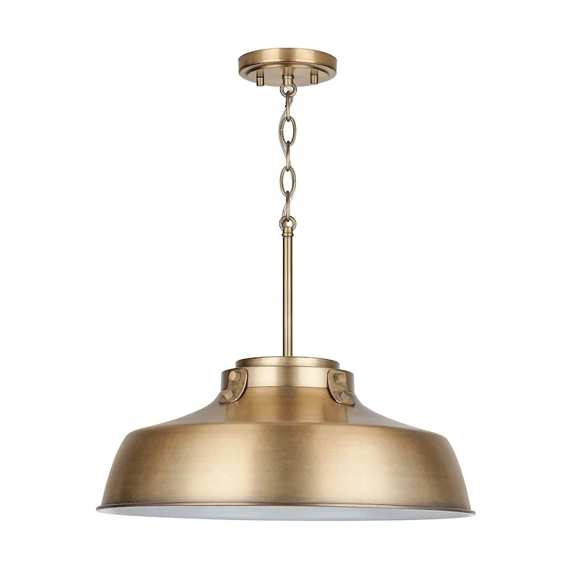 1-light Aged Brass Pendant Fixture - Aged Brass - Aged Brass