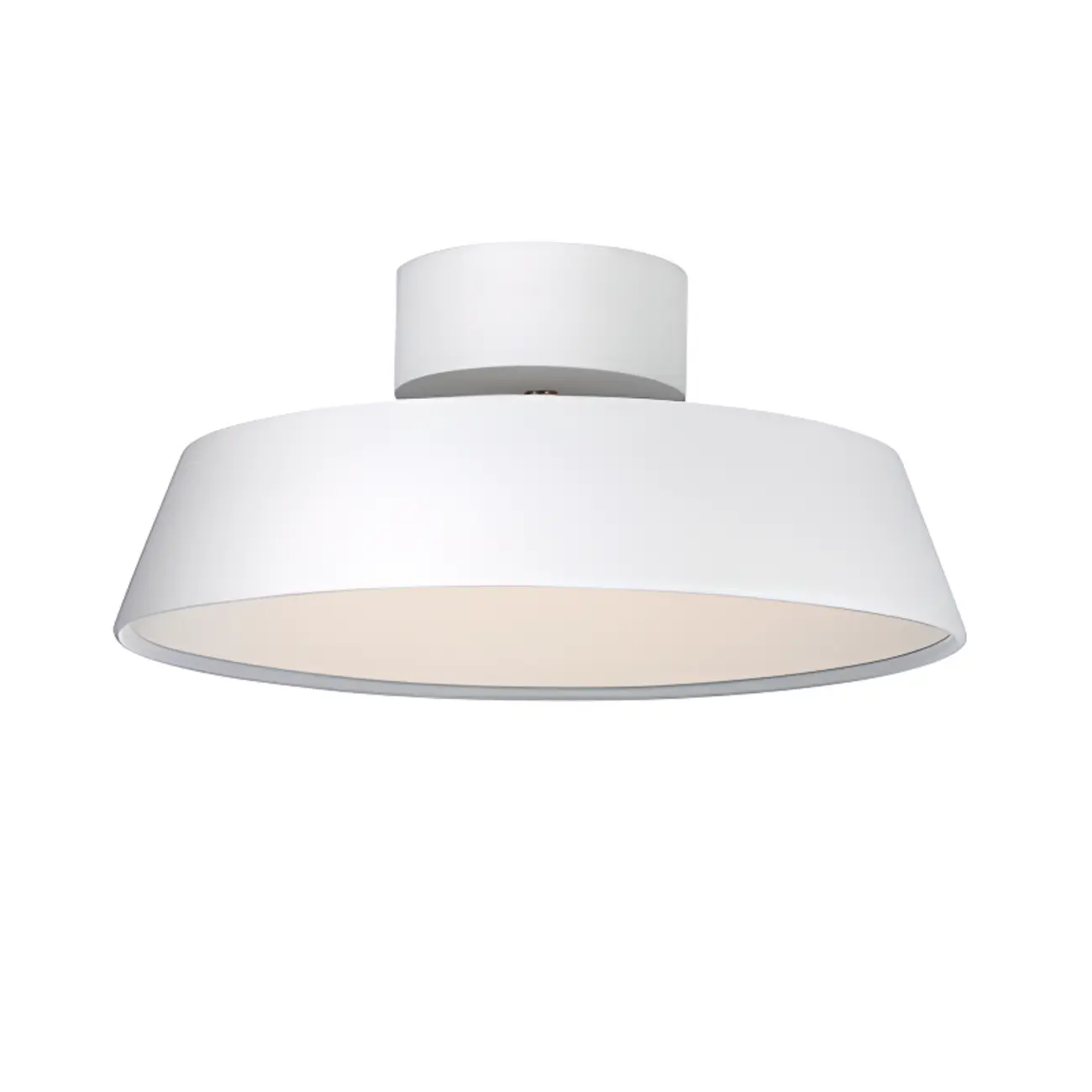 Modern Metal Drum Dimmable Semi Flush LED Ceiling Light