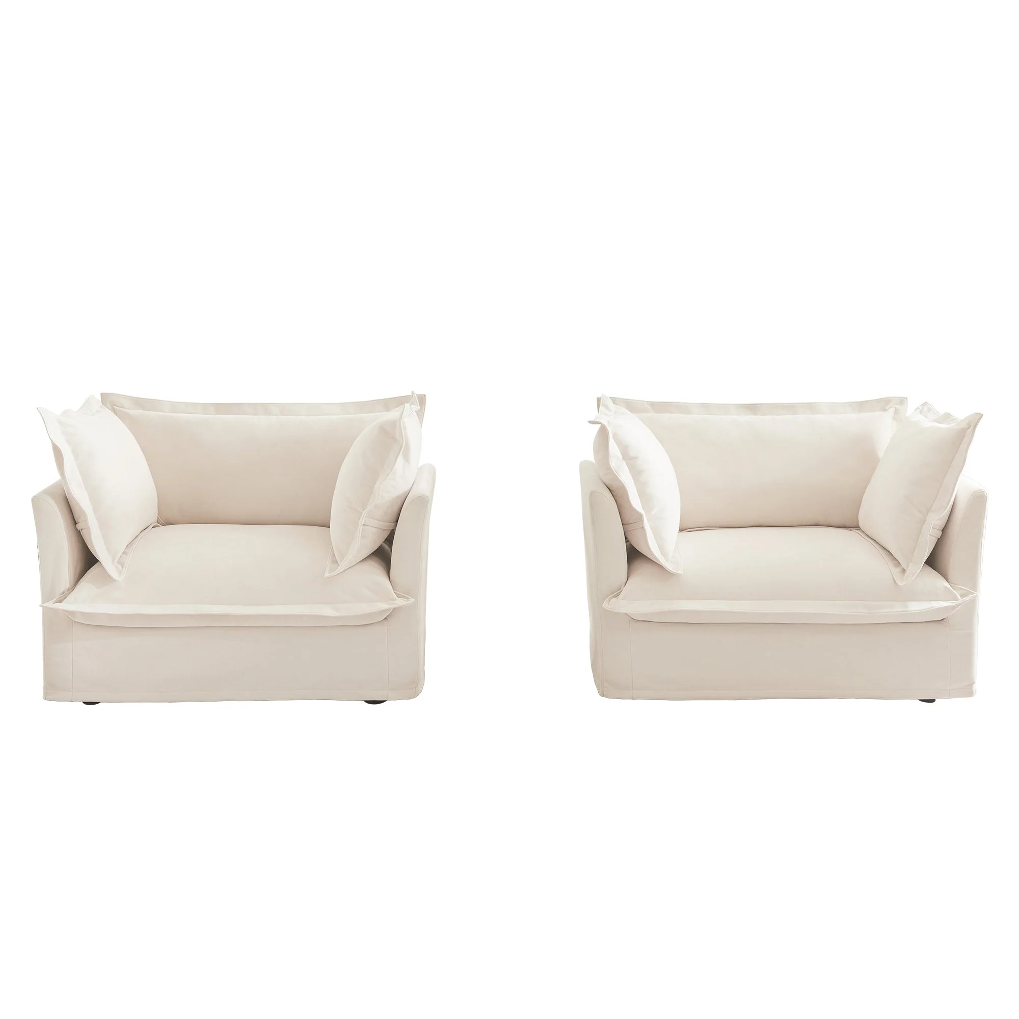 Walker Edison | Deep Seat Slipcovered Accent Chair Set