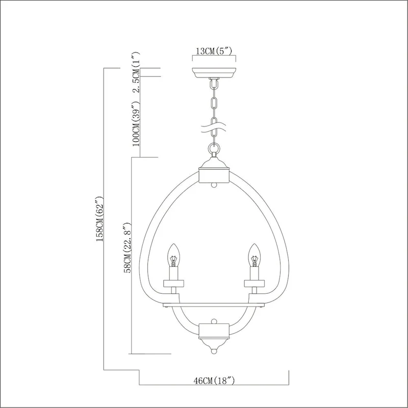 Nelly 19 Inch Farmhouse Rustic Water drop Pendant 5-Light