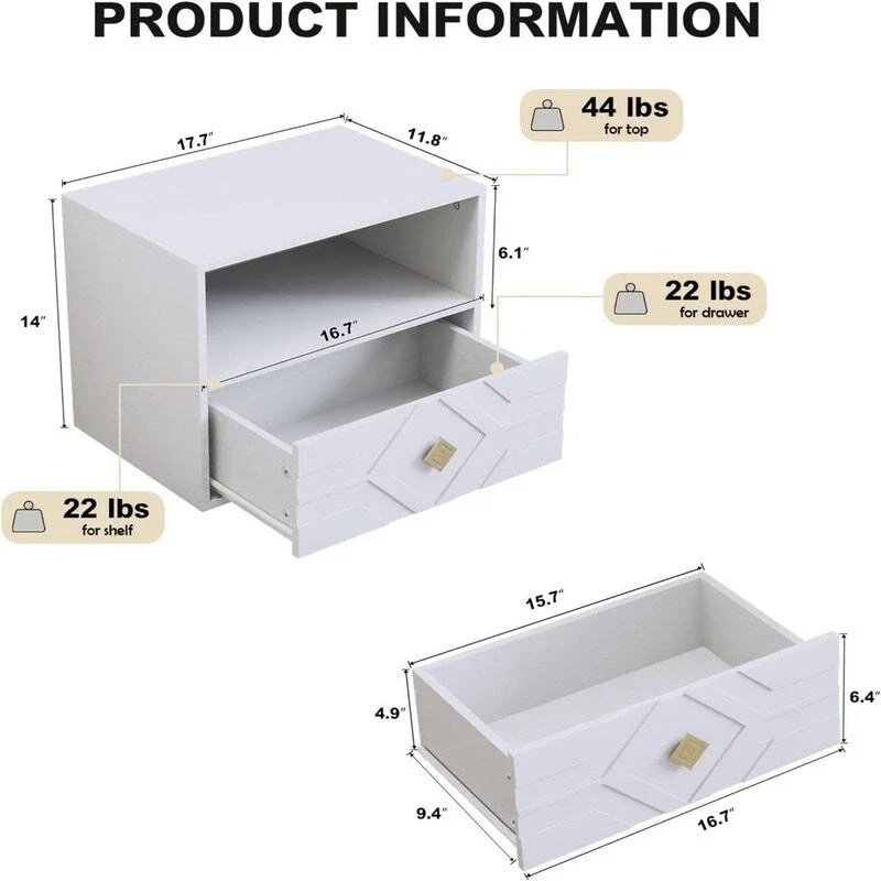 Floating Nightstand with Drawer