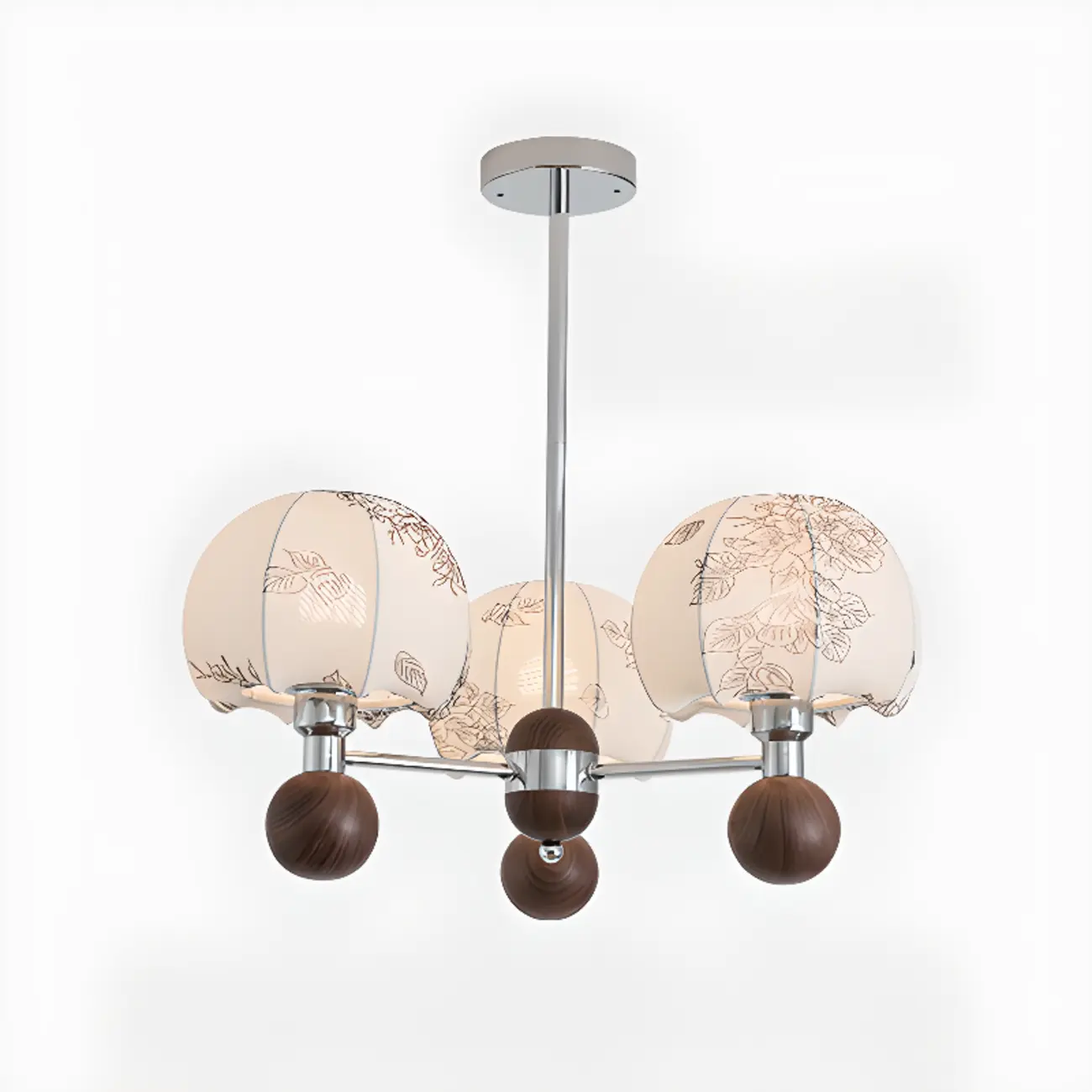 Rustic Beige Flower Fabric Elegant Chandelier