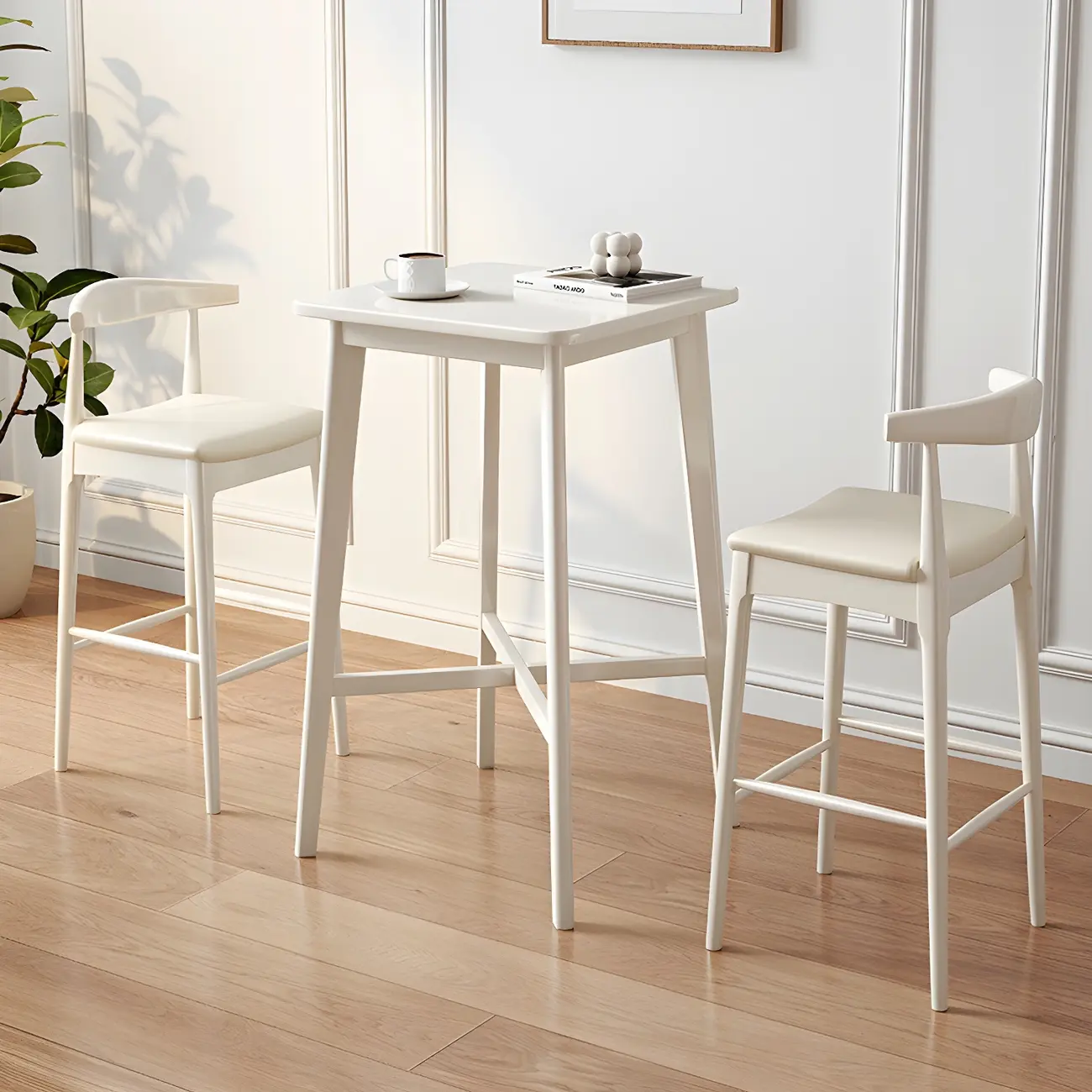 Modern Rubber Wood Square Bar Height Table