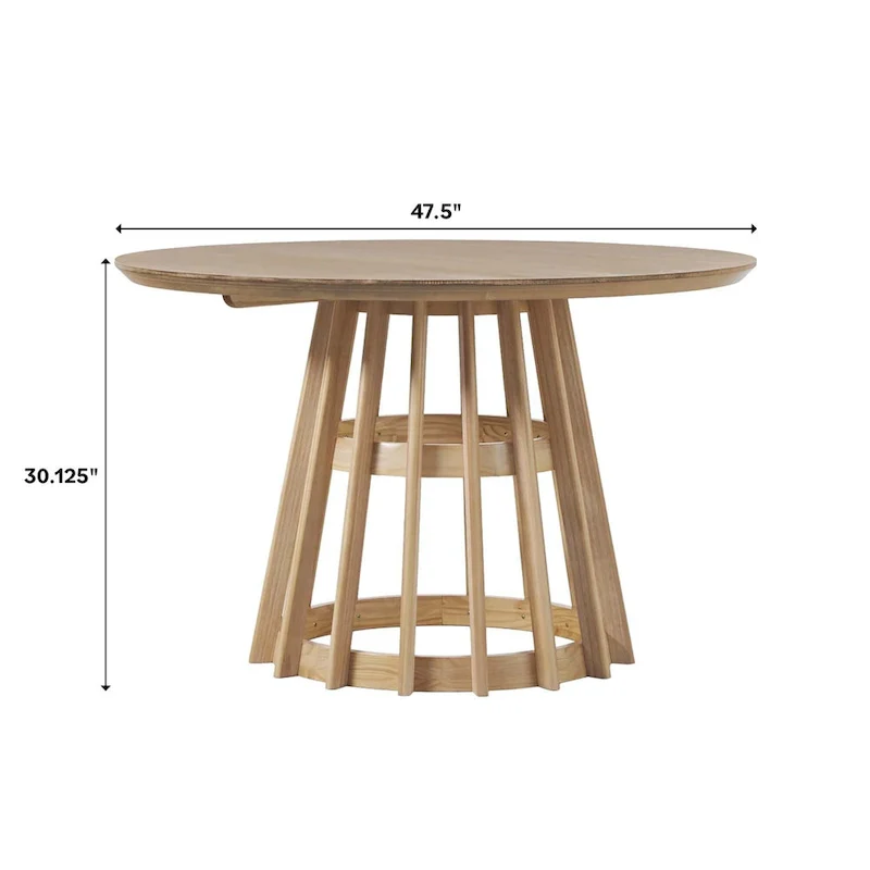 Middlebrook Designs 48 inch Round Slatted Wood Dining Table