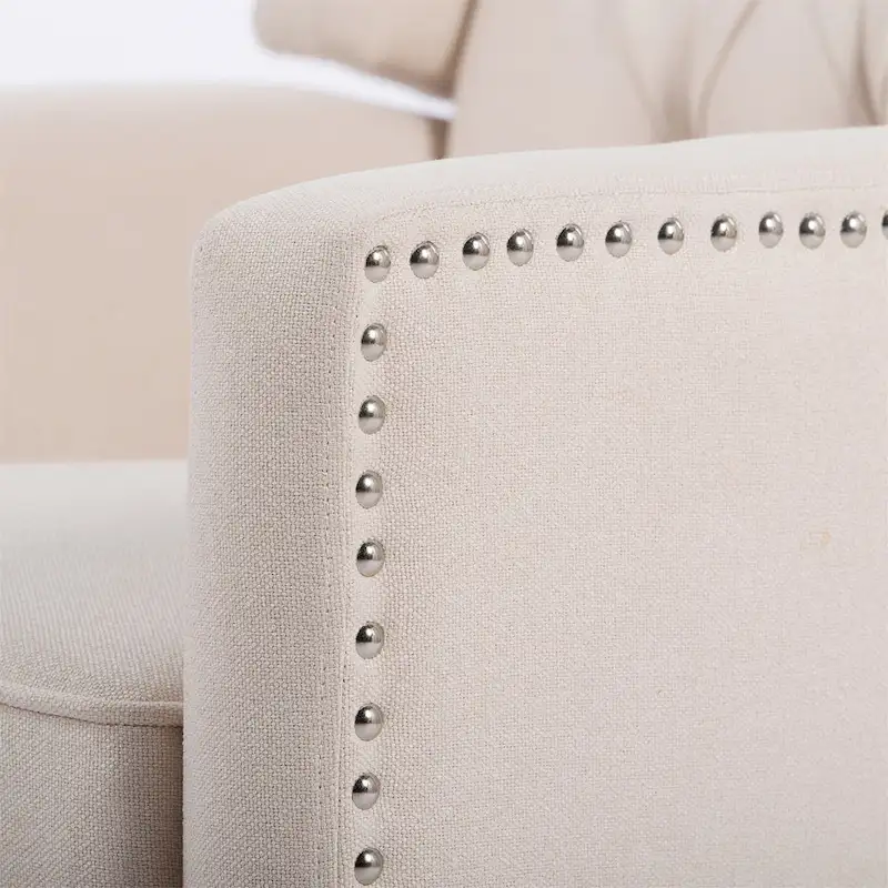 27 Wide Upholstered Manual Recliner, Wing Sofa Chair with Wood Legs