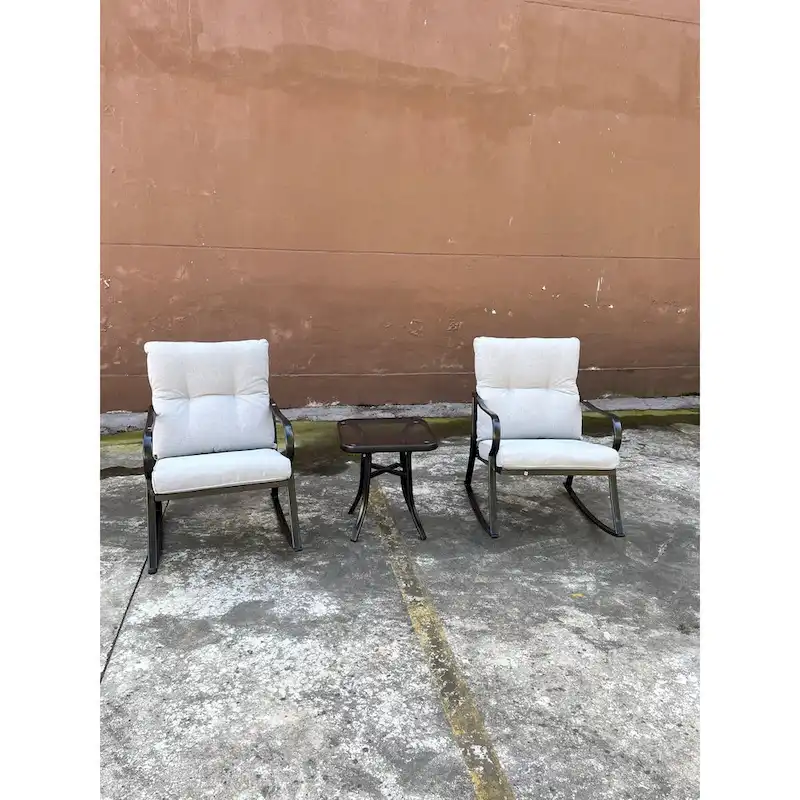 Rocker Set Chair and Teapoy Off-White
