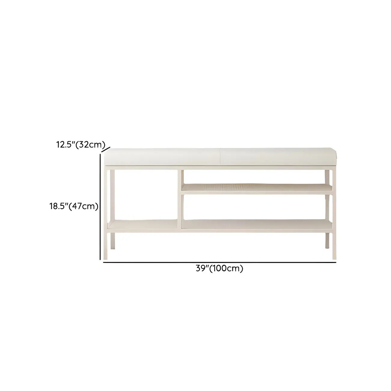 Elegant Oval Metal Cushioned Shoe Rack Bench