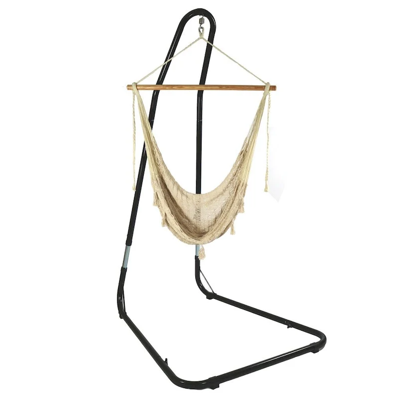 Sunnydaze Mayan Hammock Chair with Wood Spreader Bar & Hammock Stand