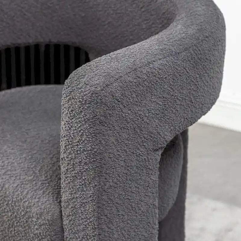 KINWELL 28   Wide Boucle Upholstered Square Armchair (Set of 2)