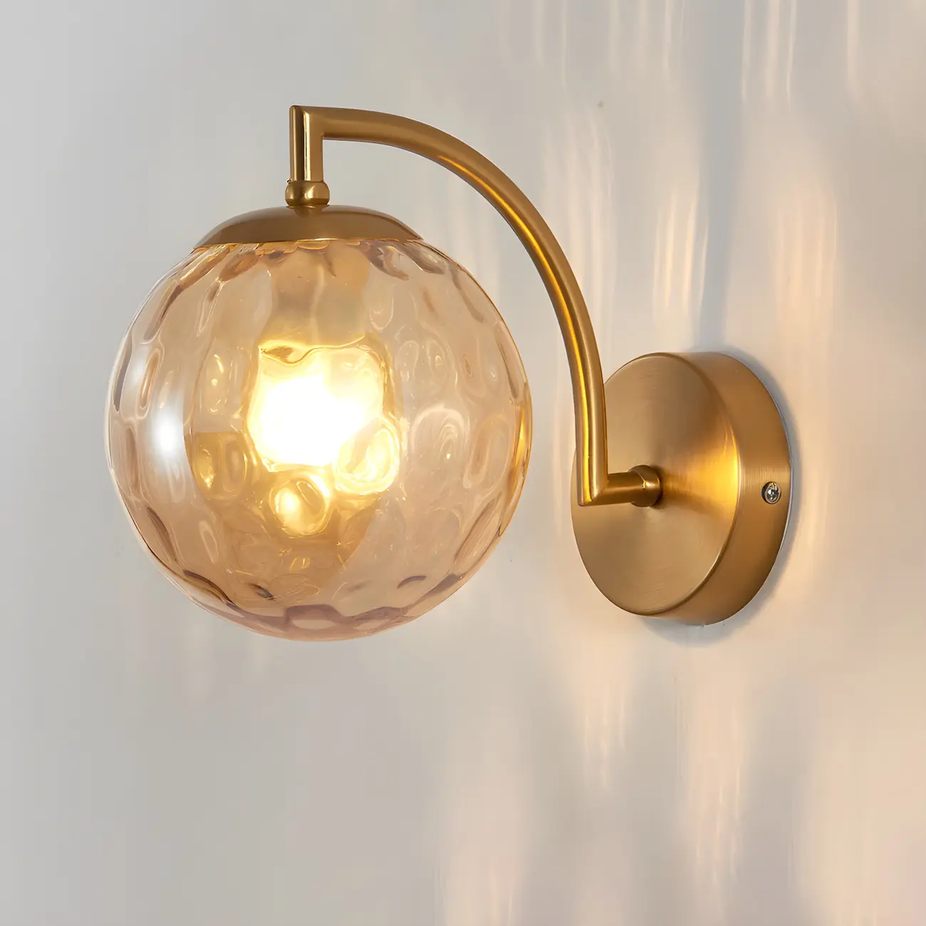 Mini Modern Globe Glass Metal Arc Vanity Wall Light