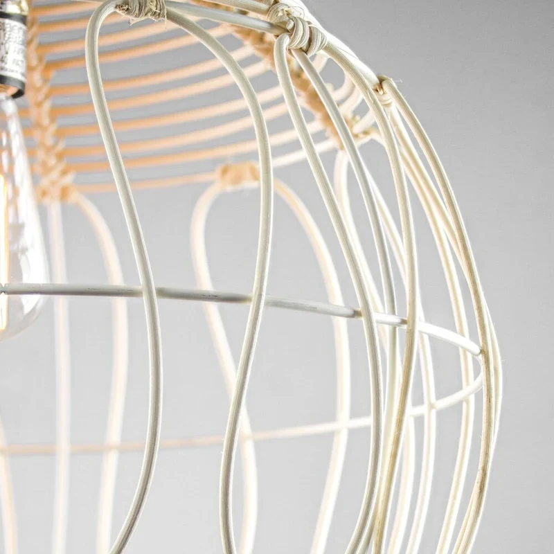 Wicker Globe Style Hanging Pendant Lamp (16 )