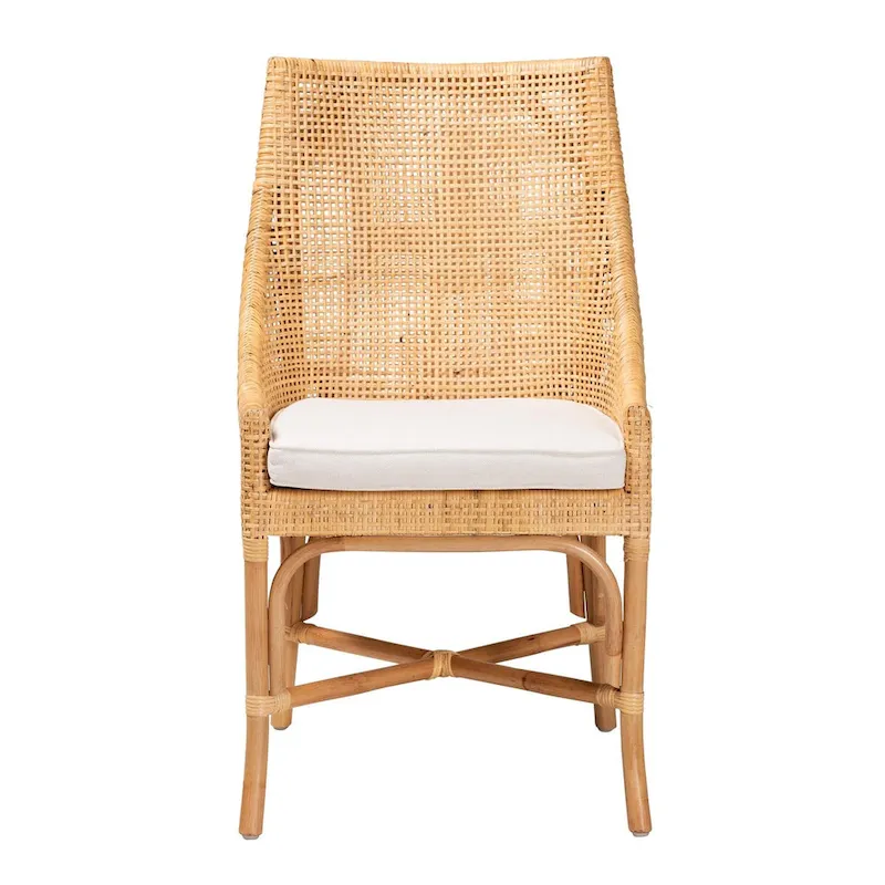 Bella Modern Bohemian Natural Brown Rattan Dining Chair