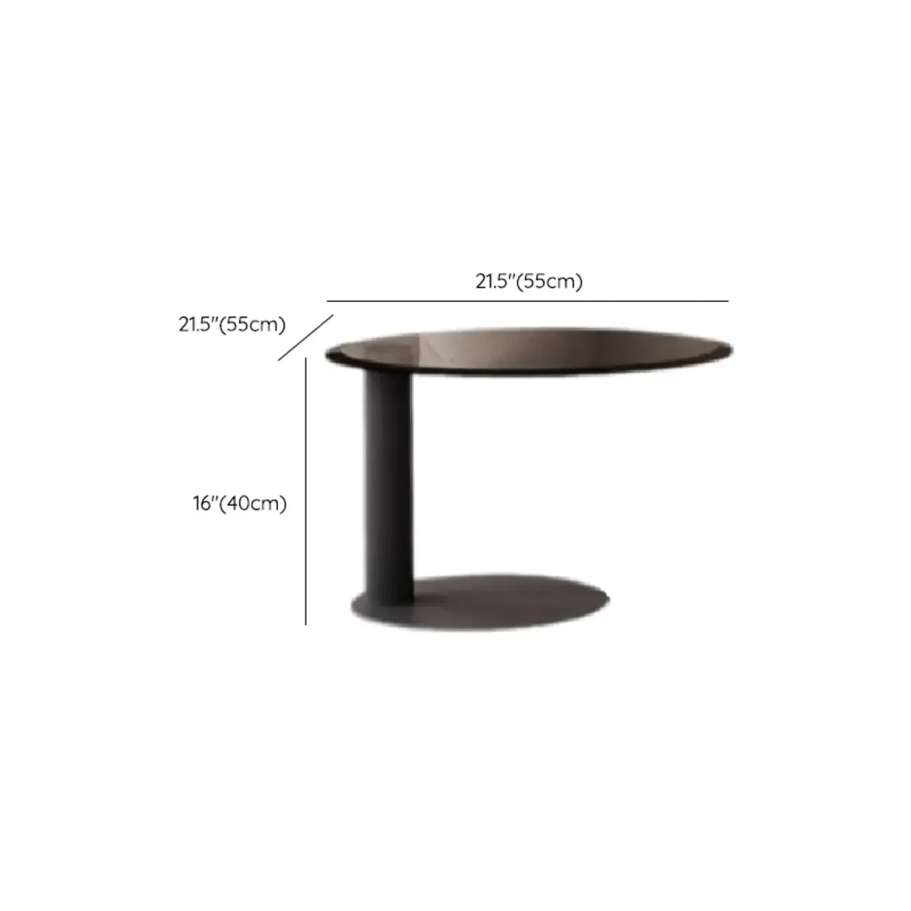 Brown Nesting Tray Wooden Round Coffee Table with 2 Drawers