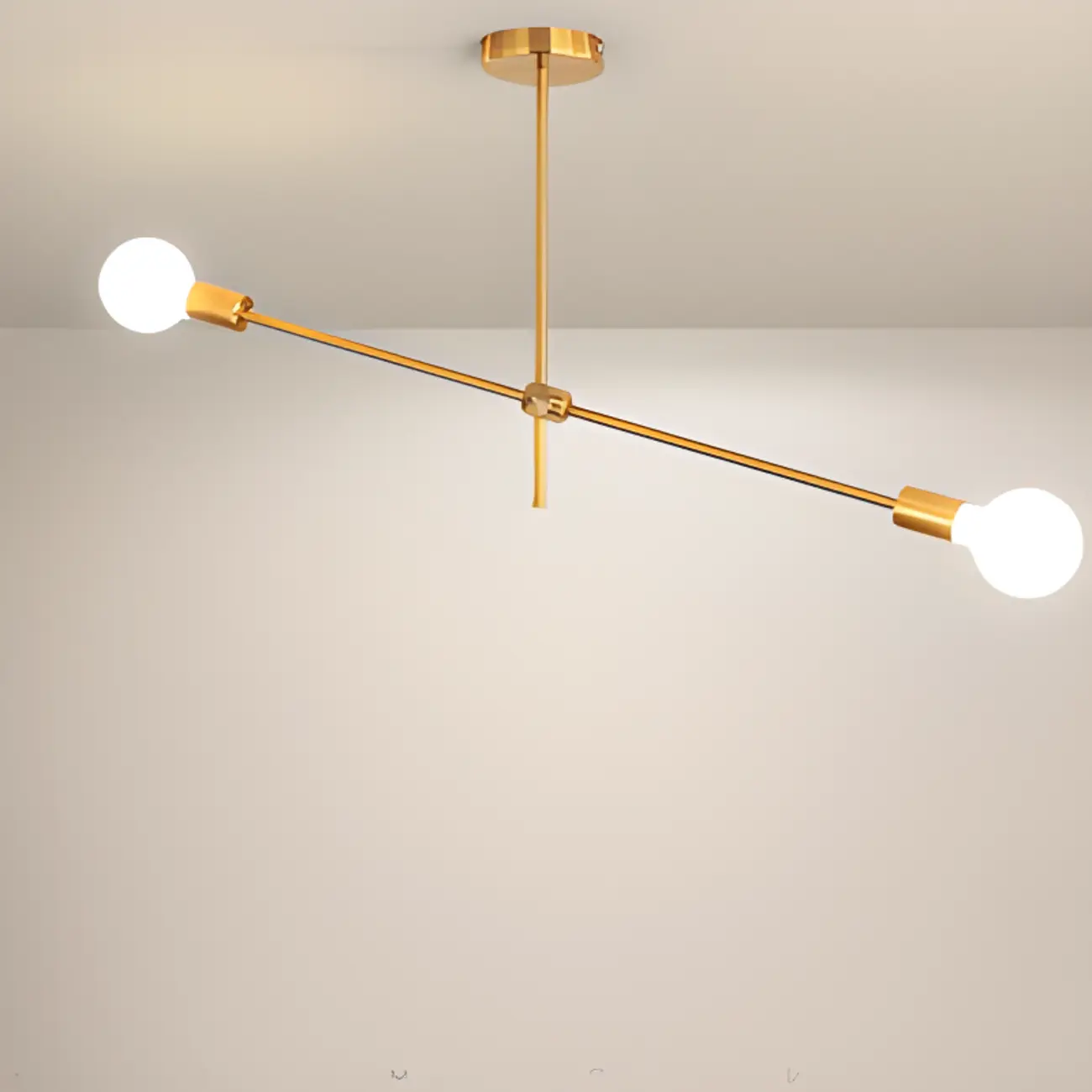 Gold Metal Modern 6 Lights Sputnik Chandelier