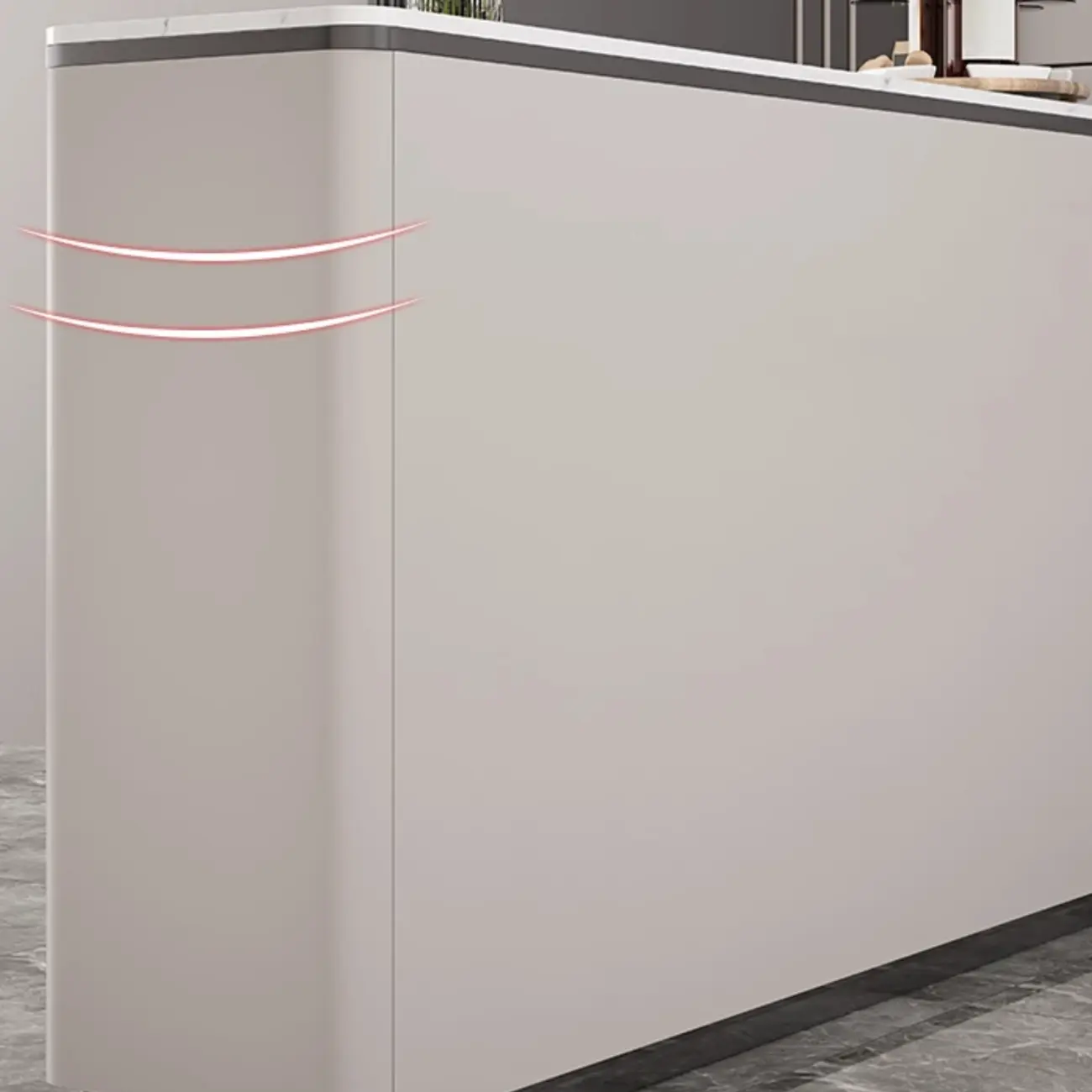 Modern Grey Sideboard with Sintered Stone Top