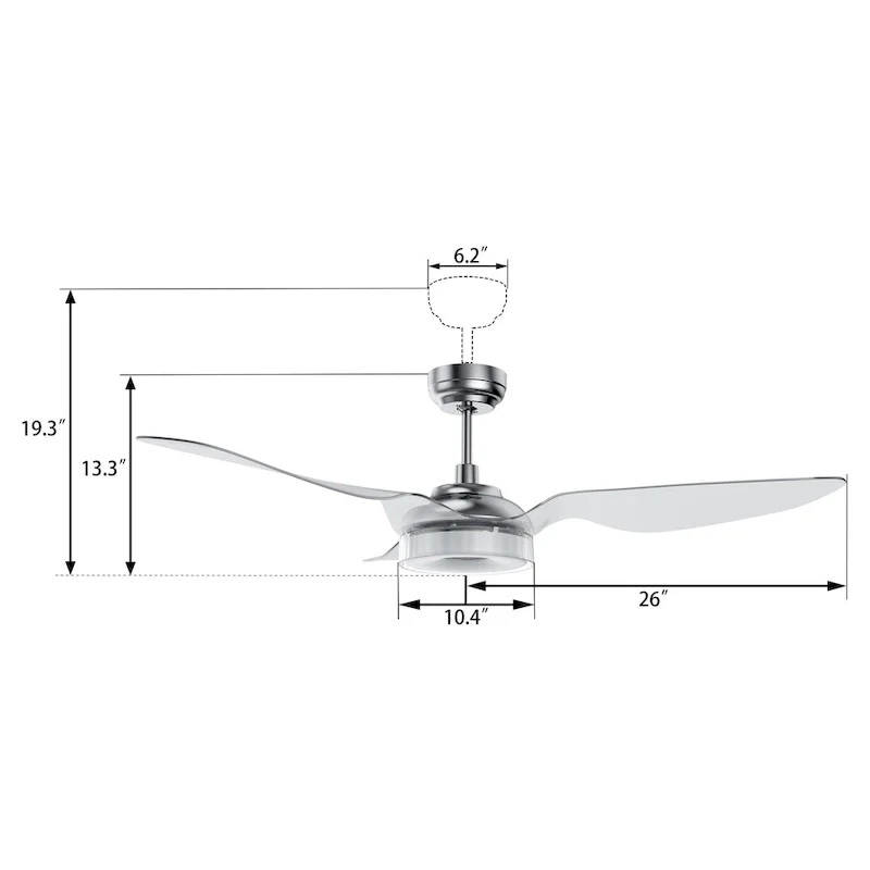 CARRO Felix 52  3-Blade Smart Ceiling Fan with Light and Remote.