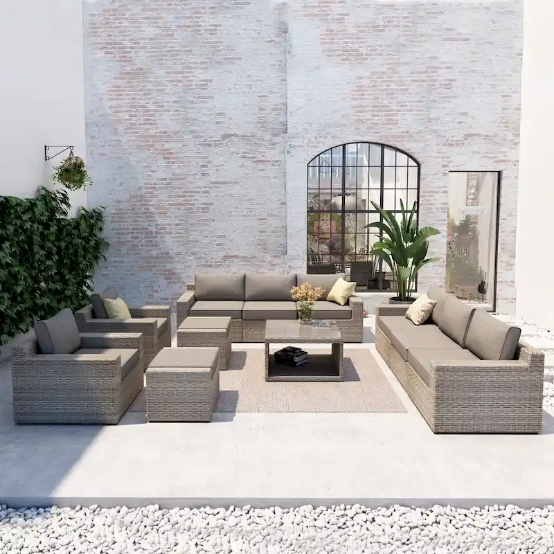 Ventura 11-Piece Multiple Chairs Rattan Seating Group